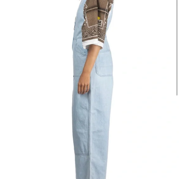 Kapital Blue Denim Overalls Wide-Leg Salopette NWT size 1 - Picture 4 of 17